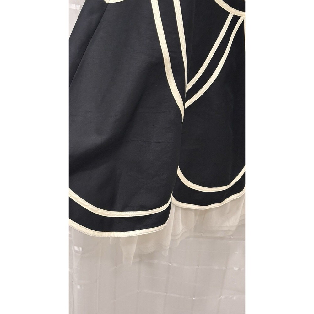 WD.NY Strapless Silk Dress Size 10 Black White Cocktail Fit & Flare - Picture 11 of 11